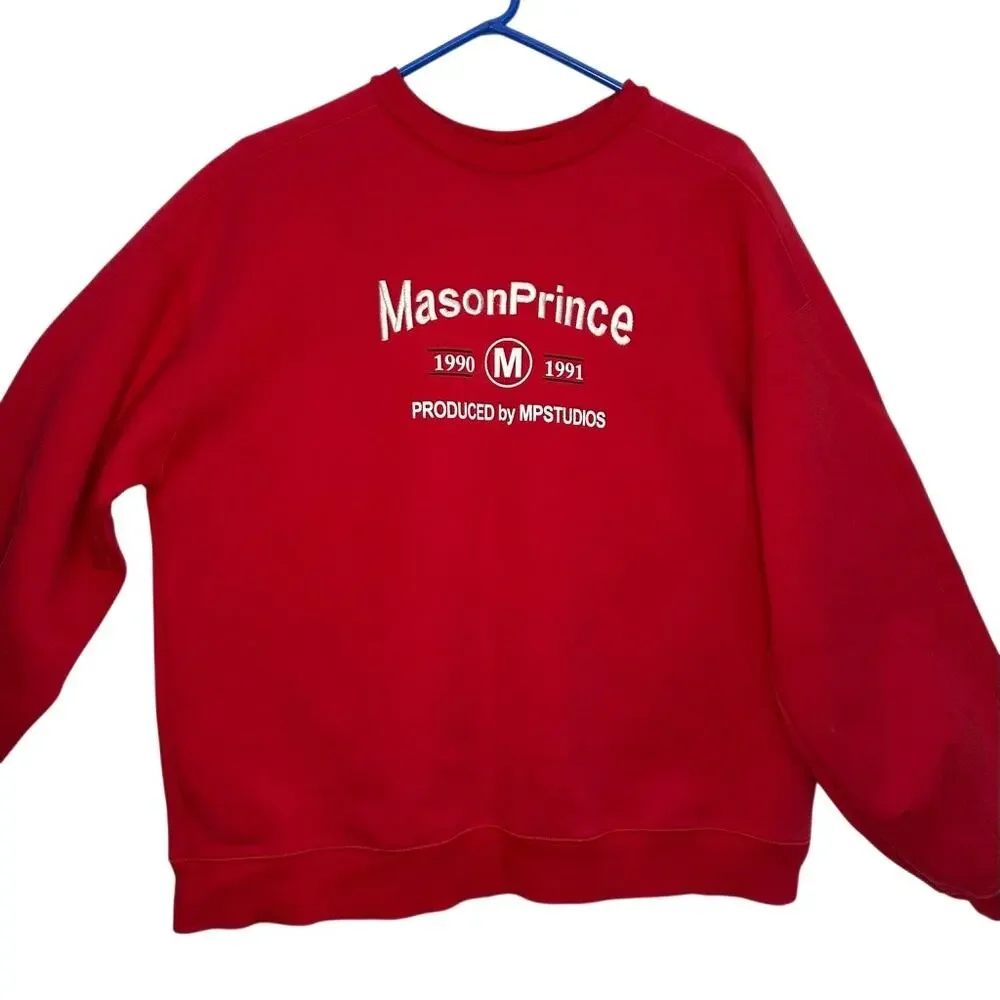 MasonPrince M.P. Studios Crewneck Sweater‎ Luxury Hoodie Sweatshirt Logo Size 1